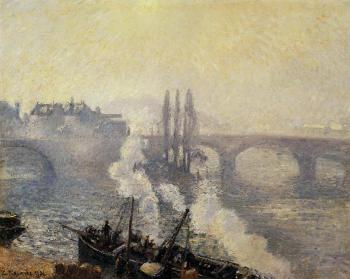 卡米耶 畢沙羅 The Corneille Bridge, Rouen, Morning Mist